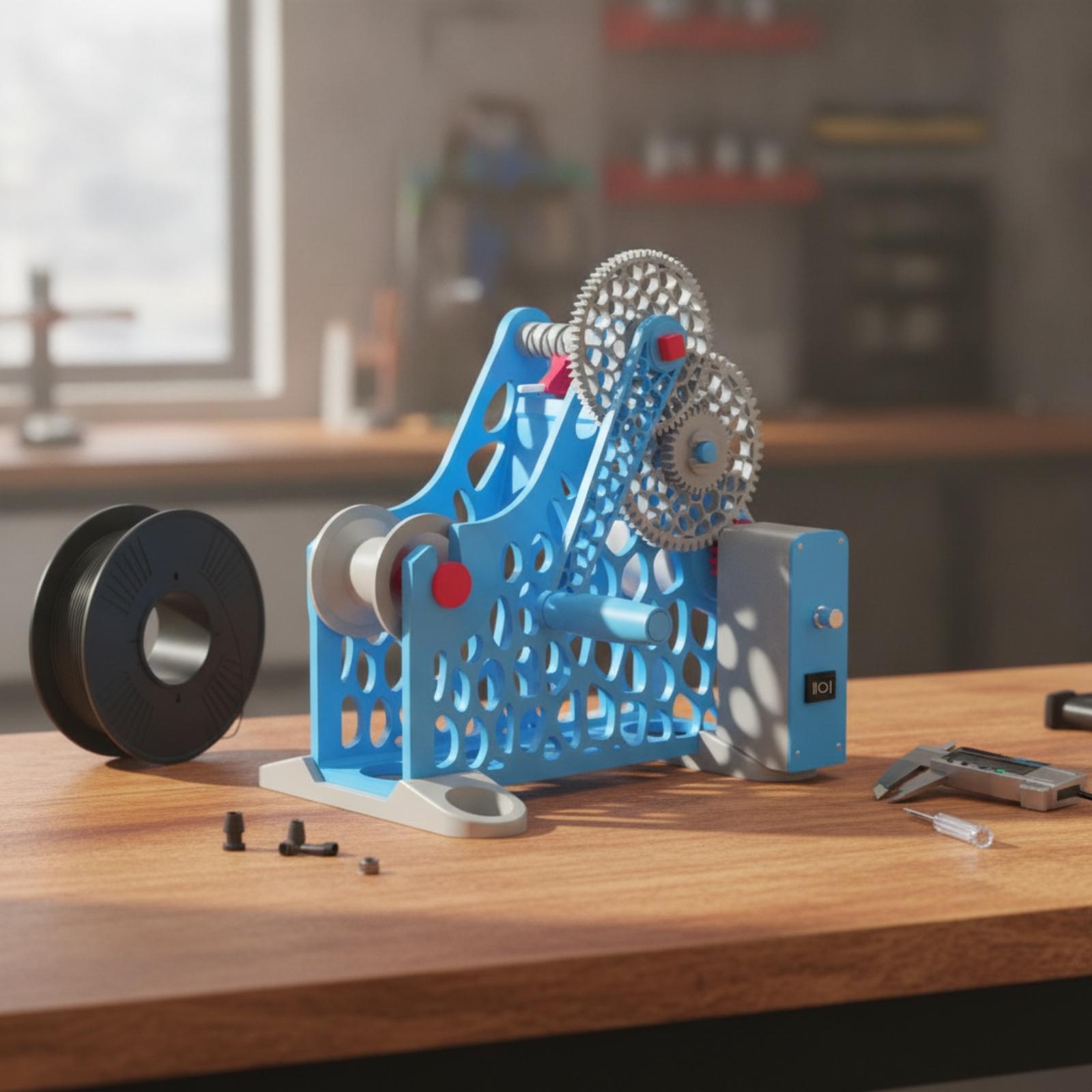 Pla Filament - 3Dプリント用フィラメント巻取機、スプール再利用用、PLA素材対応、コンパクトな作業台補助具