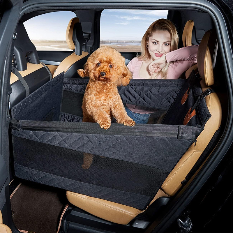 Carriage Bed - 防水犬用カーシートパッドハードボトムネットリアシングルシート汚れ防止ペットマット
