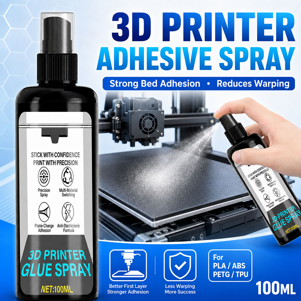 Petg Filament - 100/200ml 強力3Dプリンター用接着スプレー - PLA、ABS、PETG、TPUフィラメントに適応 - 变形を軽減し、ベッドの接着力を強化