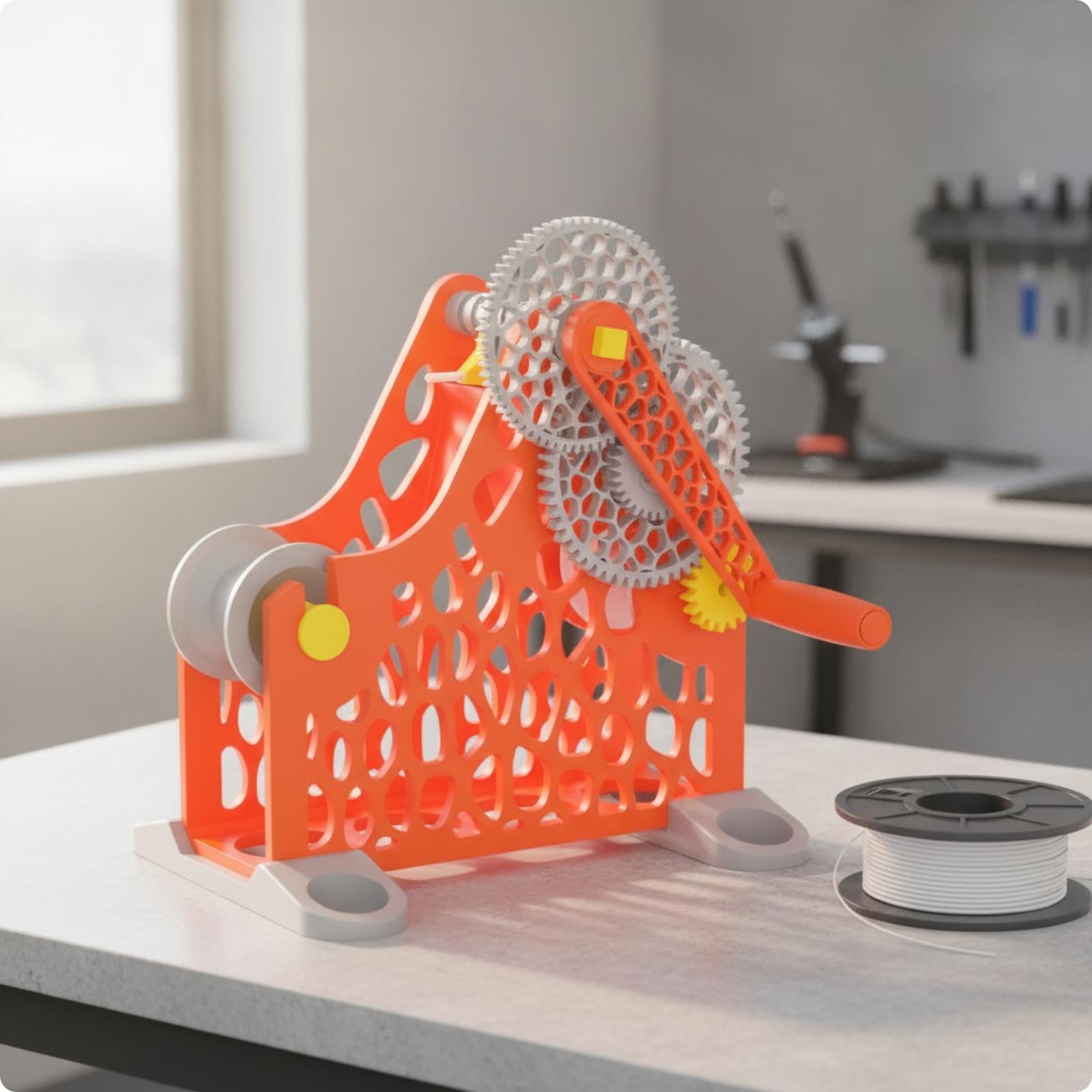 Pla Filament - PLAフィラメントワインダー機。3Dプリンター用フィラメントの整理に役立つ、頑丈なベースを備えた手動式スプールワインダー。ワークショップでの使用に最適。