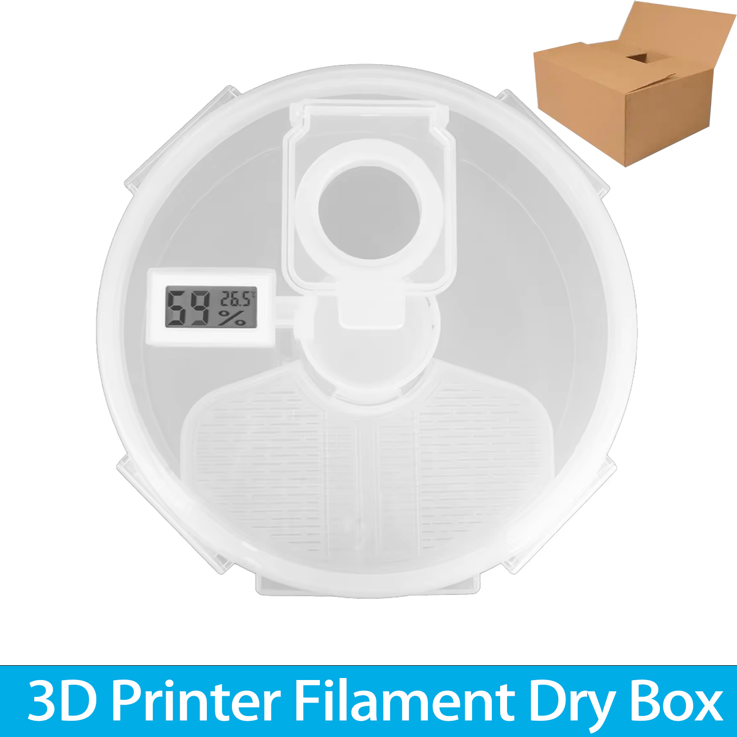 Enclosure 3D Printer - 3Dプリンター用1KG PLAフィラメントボックス 防塵防湿PETG密閉ボックス サイドハンギングデザイン オールシリコン製気密シールアクセサリー
