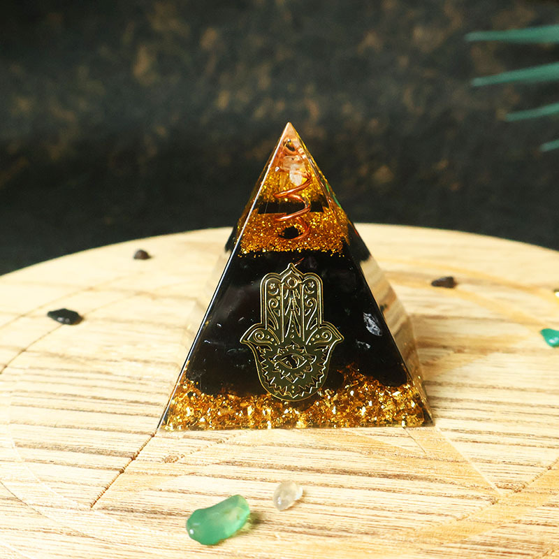 ハムサハンド レジンクリスタル ピラミッド ブラックオブシデ - Resin のレビューと価格