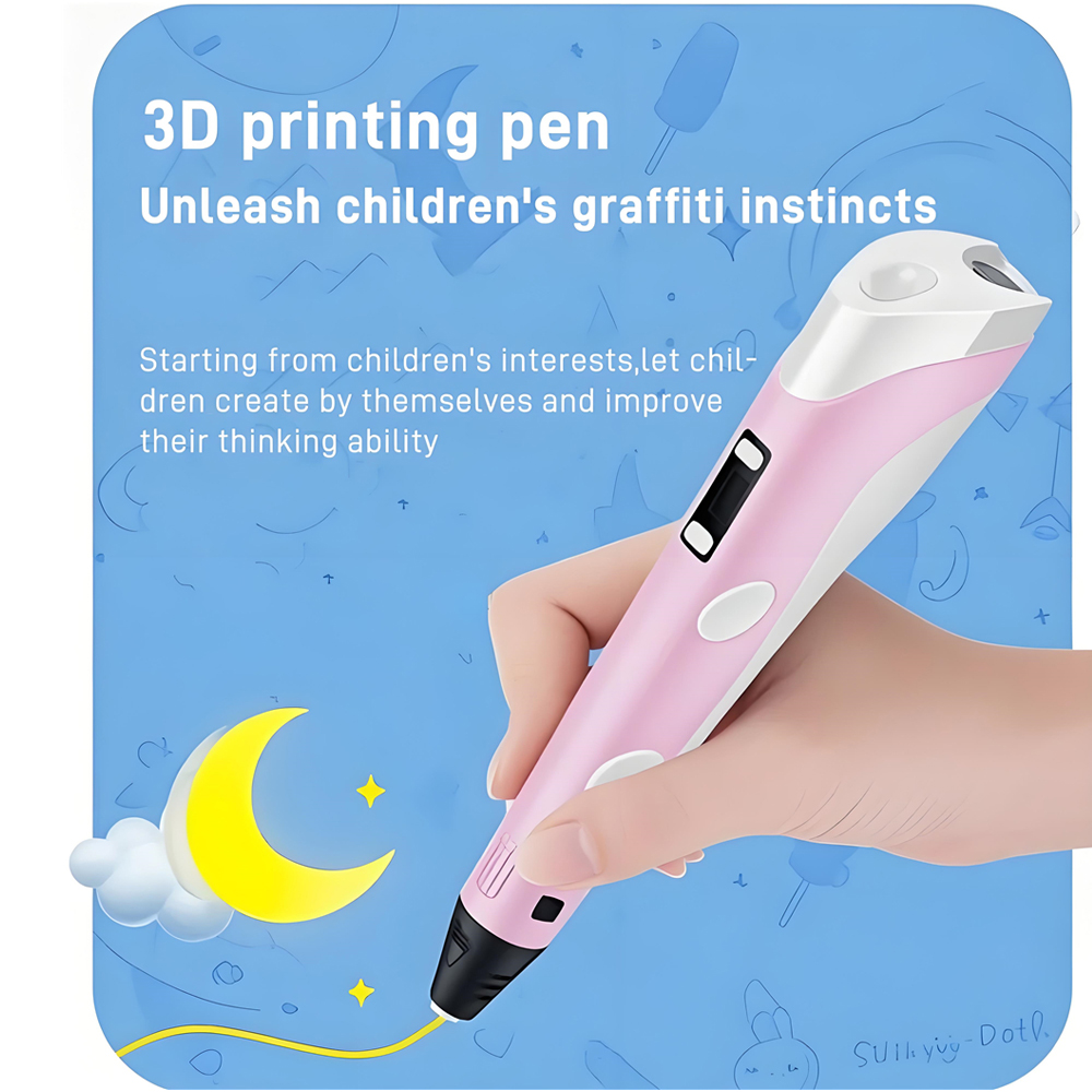 子供用3Dペン、3D描画印刷ペン、LCDスクリーン、電源アダ - Pla Filament のレビューと価格