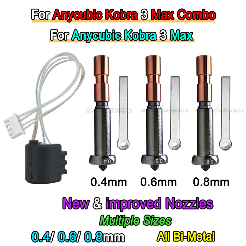 新しいアップグレードノズル Anycubic Kobra 3 - Hotend 0.4Mm のレビューと価格