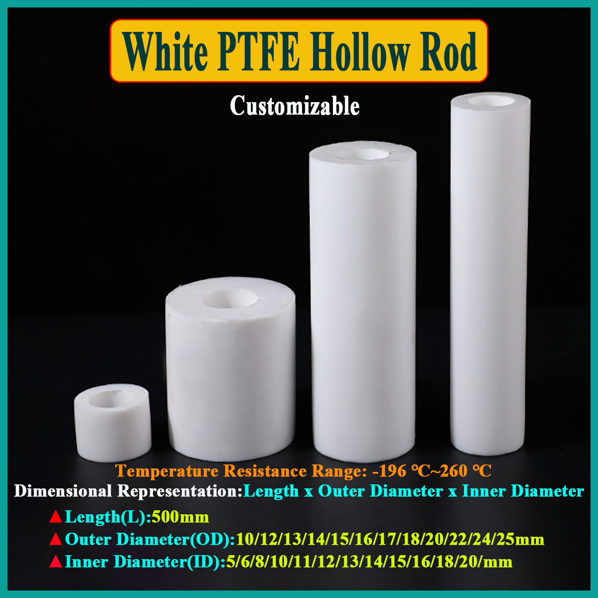 1 個白 PTFE 中空ロッドポリテトラフルオロエチレンブッ - Ptfe Tube のレビューと価格