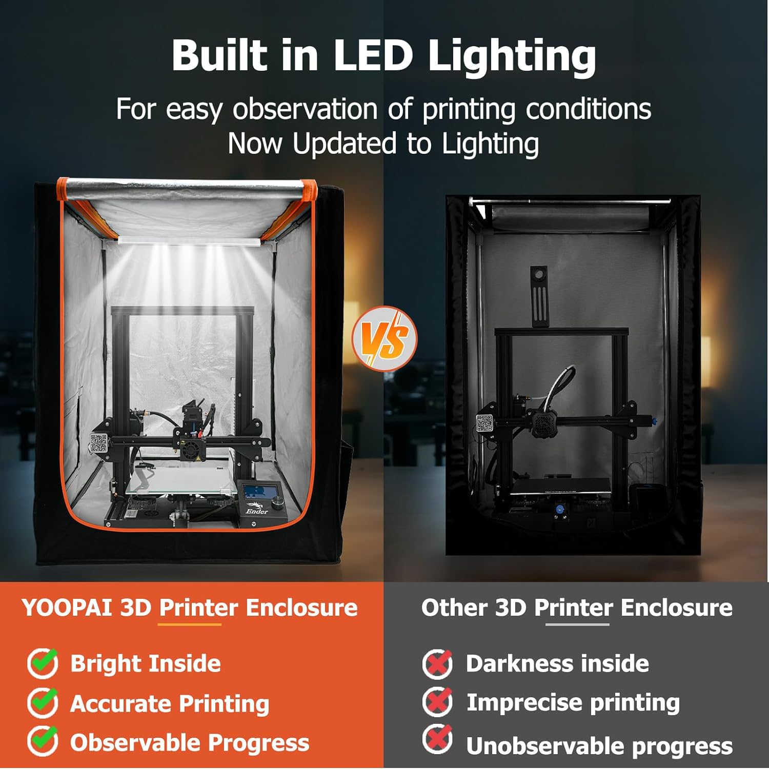 Crealityo-3Dプリンター LED照明付き3D印刷機 - Enclosure 3D Printer のレビューと価格
